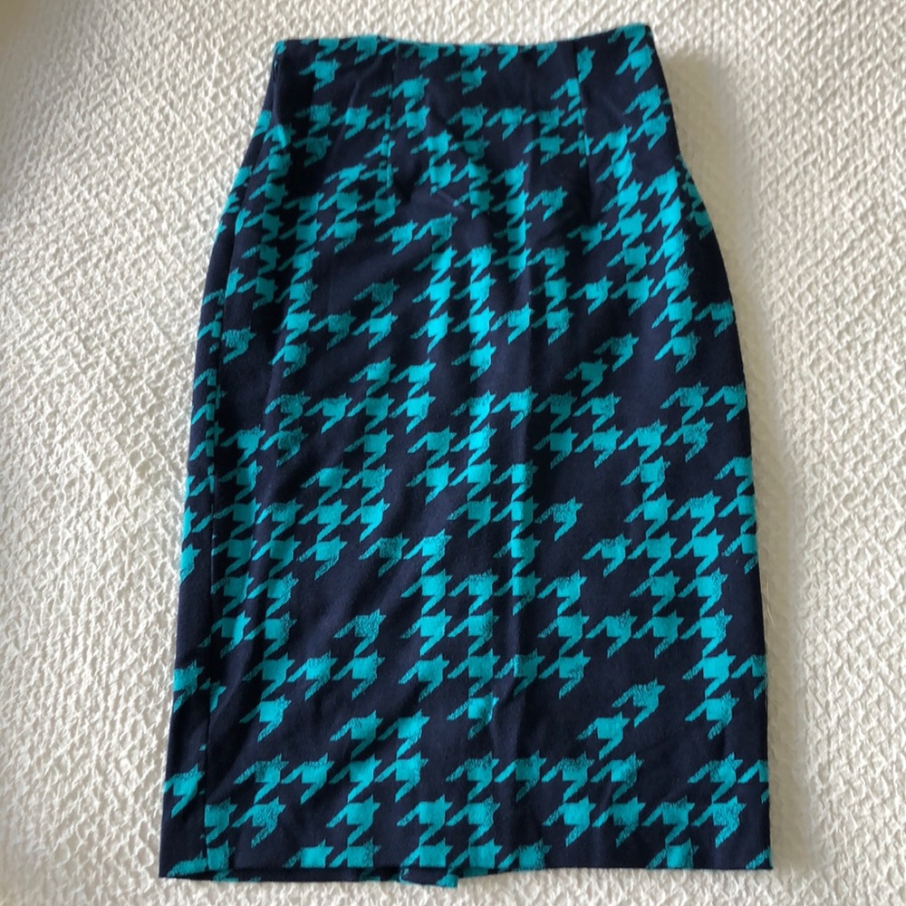 Halogen Navy and Teal Pencil Skirt